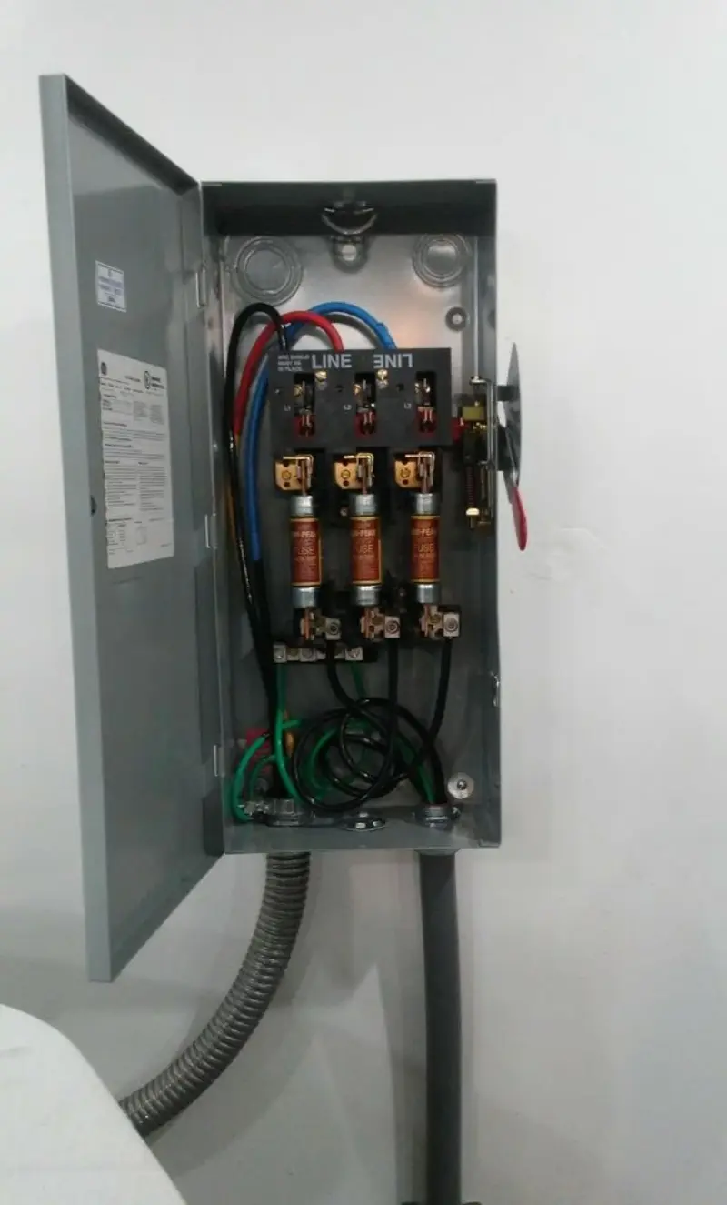 Three-phase disconnect switch installed for Electrical Wiring & Rewiring in Safety Harbor